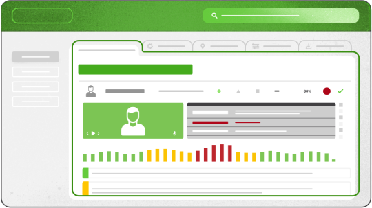 Incident Log illustration: a test taker profile with color-coded data